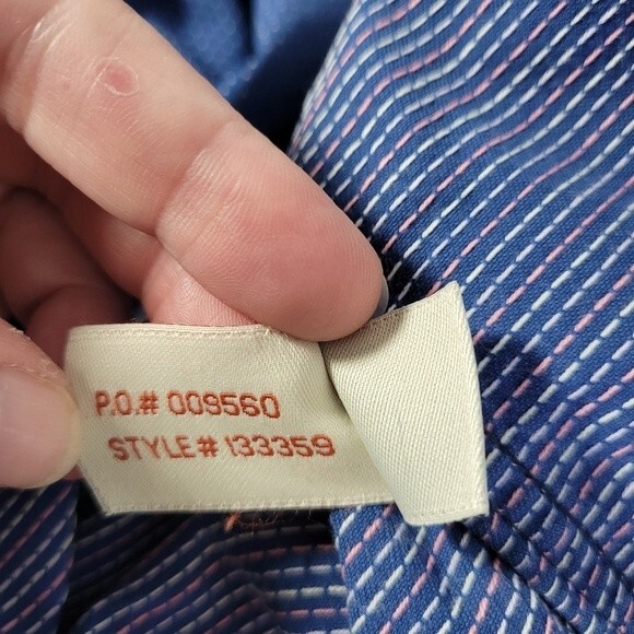 Carbon 2 Cobalt men's blue Button Down Shirt S Med 100% cotton Swiss Dot - Picture 10 of 10